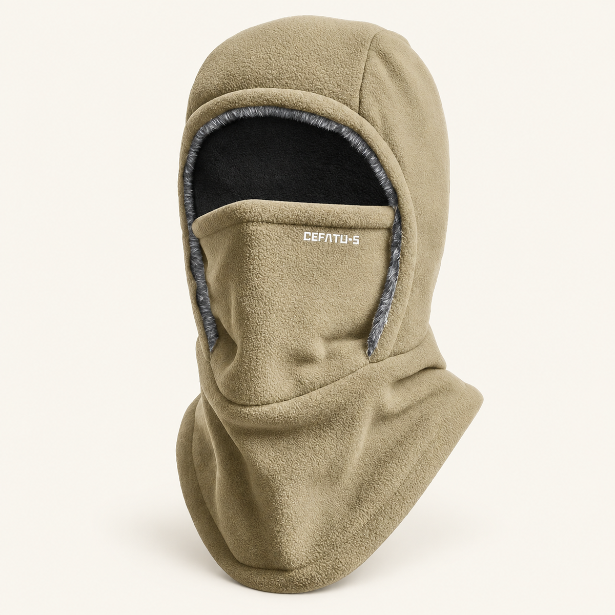 Kominiarka zimowa polarowa, kolor khaki