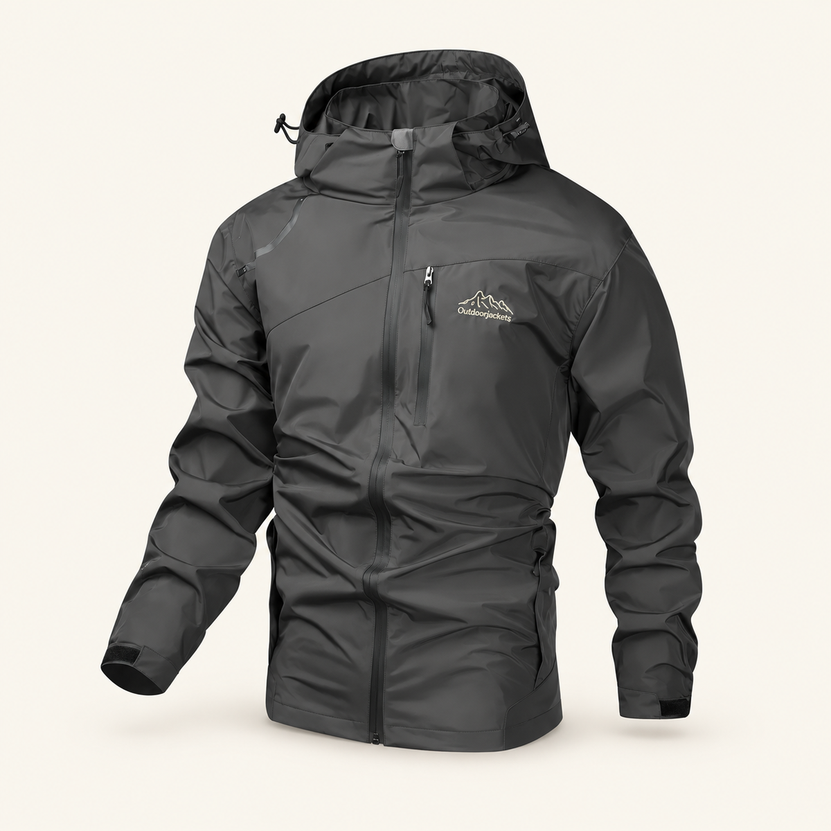 Męska kurtka Outdoorjackets z regulowanym kapturem – Szary