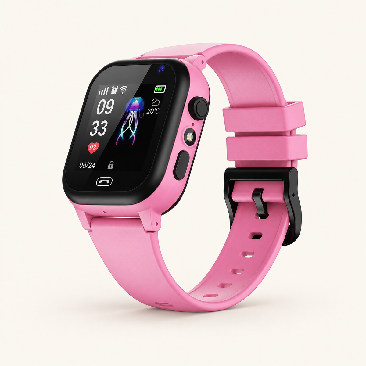 Smartwatch dziecięcy z funkcją lokalizacji i połączeń – Różowy