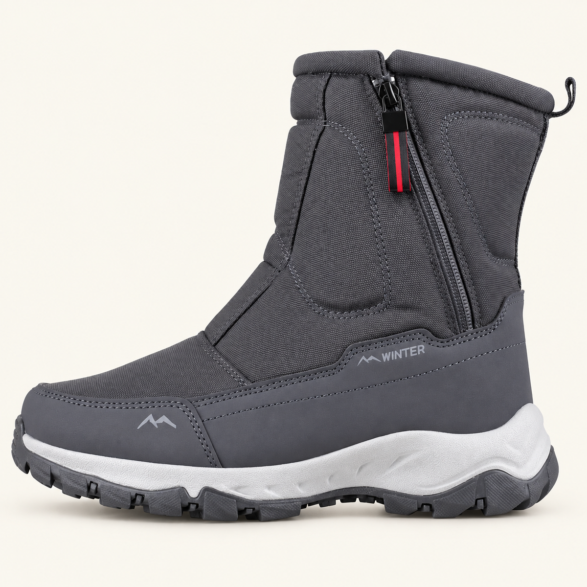 Ocieplane buty Winter z bocznym zamkiem – Szary