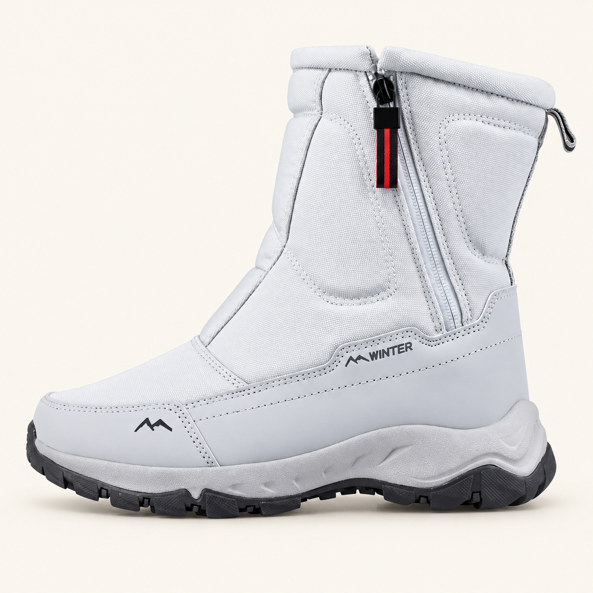 Ocieplane buty Winter z bocznym zamkiem – Jasnoszary