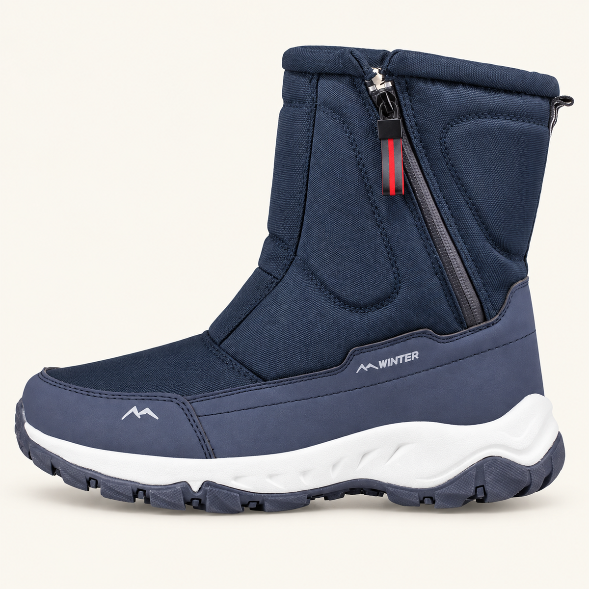 Ocieplane buty Winter z bocznym zamkiem – Granatowy