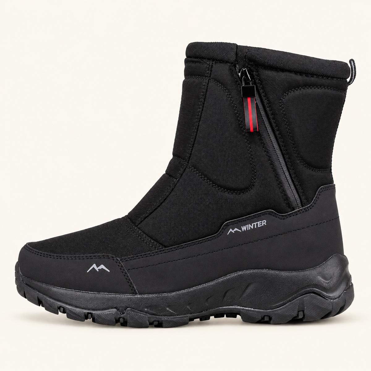 Ocieplane buty Winter z bocznym zamkiem – Czarny