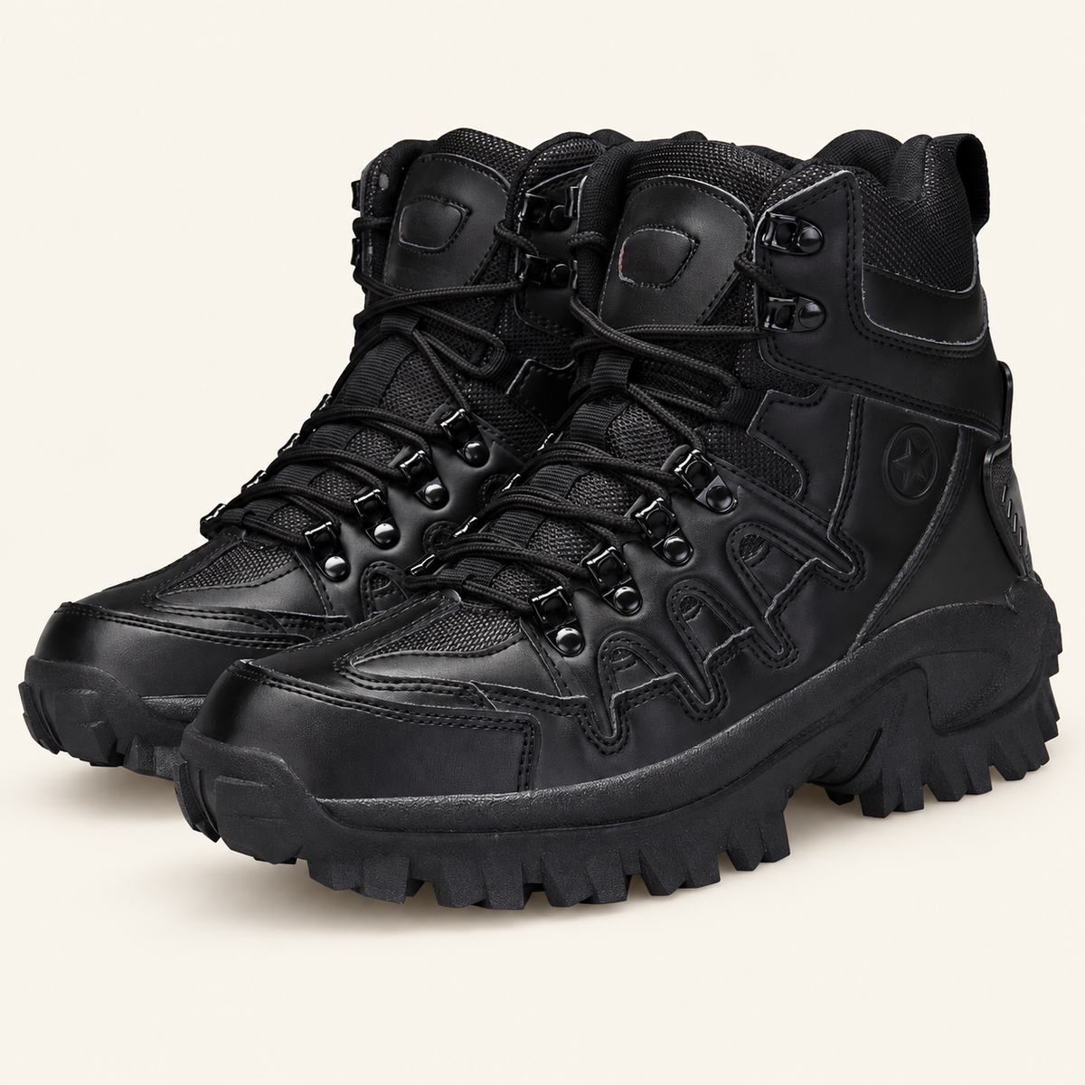 Buty trekkingowe męskie z bocznym zamkiem, kolor czarny